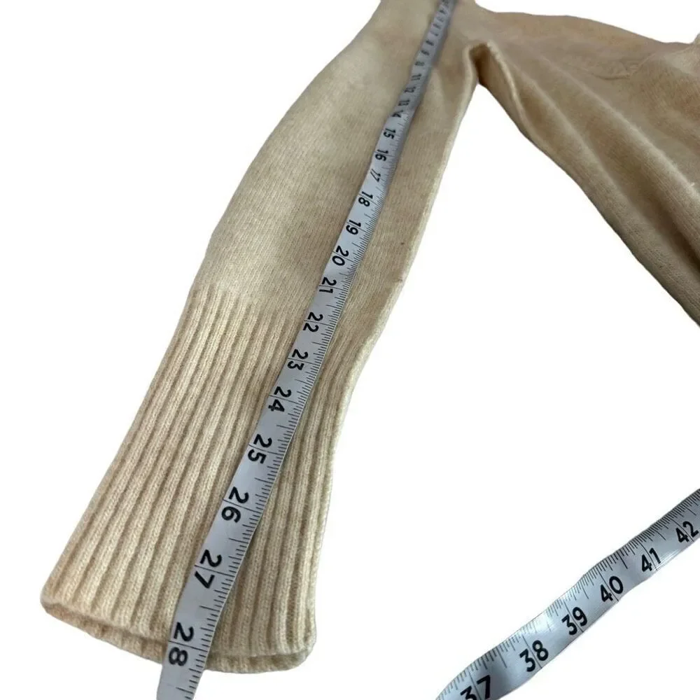 mE Wool & Angora Blend Vneck Sweater Womens Medium Minimalist Cozy Cream‎